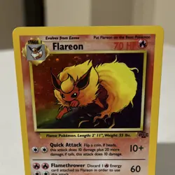 Pokemon Flareon Jungle Holo Rare 3/64 Unlimited 70 HP English TCG Card - Image 2