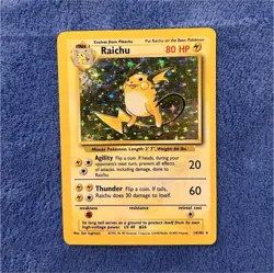 Pokemon Base Set Raichu 14/102 1999 Stage 1 Holo Rare 80 HP Card - Image 1