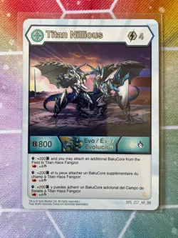 Bakugan: Battle Brawlers Awesome Rare Haos Titan Nillious Evo Card EFS_257_AR_BB - Image 1