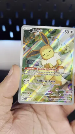 Eevee 173 Pokemon Center Exclusive Stamped Promo Pokemon Cards Holo Full Art - Image 2