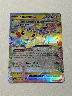 Pokemon Pikachu EX TCG Sv08: Surging Sparks Double Rare Holo Card 057/191 - Image 1