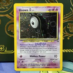 Unown A 14/75 Neo Discovery Pokemon Card Holo Rare Lightly Played LP + - Image 1