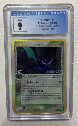 CGC 9 MINT Crobat 2005 EX Delta Species 2/113 Reverse Holo Stamped Pokemon Card - Image 1