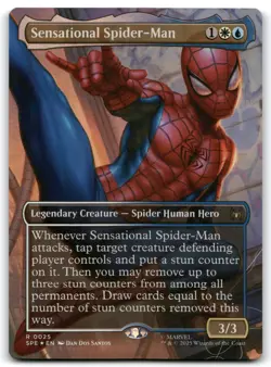 Sensational Spider-Man (Borderless) Marvel's Spider-Man: Eternal-Legal Foil MTG - Image 1