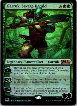 Magic the Gathering Foil Garruk, Savage Herald Core Set 2021 MTG Free Shipping! - Image 1