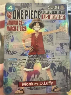 One Piece Monkey D. Luffy US Voyage College Basketball StJohn’s vs Xavier SEALED - Image 1