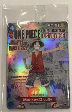 One Piece Monkey D. Luffy US Voyage College Basketball StJohn’s vs Xavier SEALED - Image 2