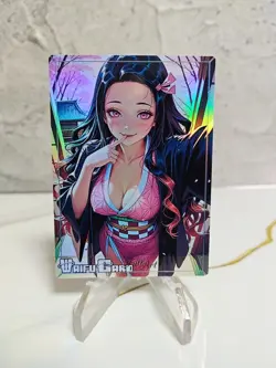 Nezuko Trading Card Waifu Goddess Story Anime Girl holo Karte Manga Full Art - Image 1