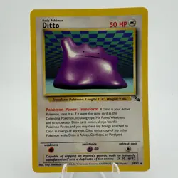 Ditto Pokemon Card NM/LP Fossil Set Non-Holo Rare 18/62 Unlimited WOTC Pokemon - Image 1