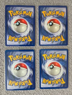 Base Set Starters X4 Bulbasaur Charmander Squirtle Pikachu 1999 Pokemon Cards MP - Image 2