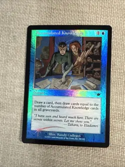 MTG Vintage 2000 FOIL Accumulated Knowledge Nemesis Magic the Gathering Card LP - Image 1