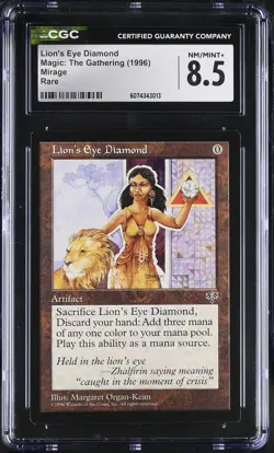 1996 MTG Lion's Eye Diamond Rare Mirage Near Mint+ CGC 8.5 - Image 1