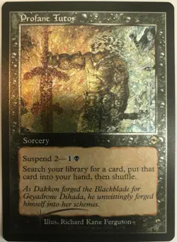 mtg magic precepteur profane tutor FOIL etched retro ENGLISH FRENCH horizons 2 - Image 1