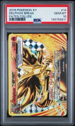 Delphox Break 14/124 Fates Collide Rare Pokemon Card TCG PSA 10 - Image 1