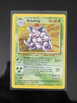 Pokemon Nidoking Base Set 11/102 Holo Rare 90 HP Wizards Card 1999-2000 - Image 1