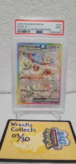 Pokemon Eevee EX TCG Prismatic Evolutions Illustration Card 167/131 PSA 9 - Image 1