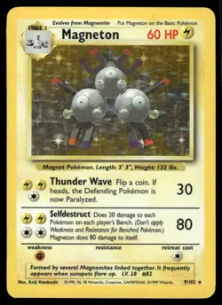 Pokemon Cards Magneton 9/102 Base Set Rare *eBay Live* - Image 1