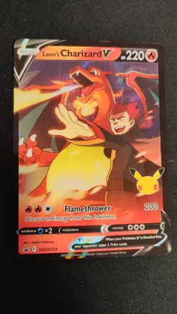 Lance's Charizard V - Celebrations - HOLO Promo SWSH133 Pokemon Card - NM - Image 1