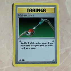 Vintage 1999 Pokemon Trainer Card Maintenance 1st Edition Shadowless 83/102 - Image 1