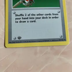 Vintage 1999 Pokemon Trainer Card Maintenance 1st Edition Shadowless 83/102 - Image 2