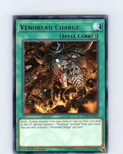 Yu-Gi-Oh TCG Vendread Charge EXFO-EN084 1st Edition Regular Rare Card NM - Image 1