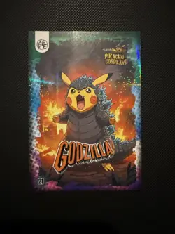 Pokemon Cosplay(Pikachu) Electric #21 Godzilla Exclusive Card From Peru - Image 1
