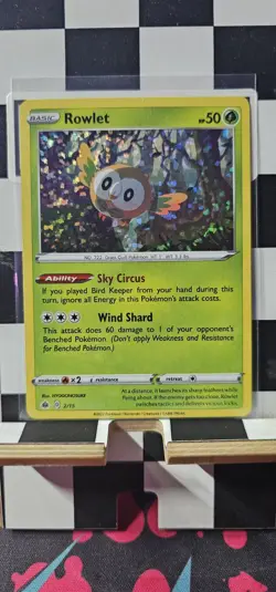 Rowlet 2/15- McDonald's Promo 2022 Confetti Holo Pokemon Card TCG NM - Image 1