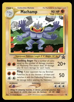 Pokemon Cards Machamp 43 Wizards Black Star Promos Promo *eBay Live* - Image 1
