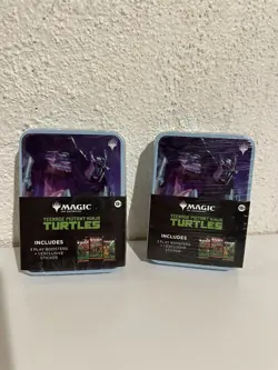 MTG Teenage Mutant Ninja Turtles Tin with Shredder sticker +3 Packs Sealed - Image 1