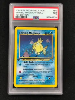 Pokemon 2001 Shining Magikarp 1st Holo 66/64 Neo PSA 7 - Image 1