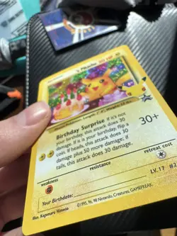 Pokemon Promo Birthday Pikachu No. 24 Celebrations Holo Card NM HOLO BLEED - Image 2