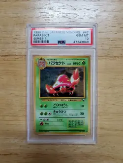 Pokemon PSA 10 GEM MINT 1998 Parasect Japanese Vending Series 1 Card - Image 1