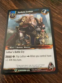 World of Warcraft TCG: Timewalkers Anduin Lothar Foil Hero Card - Image 1