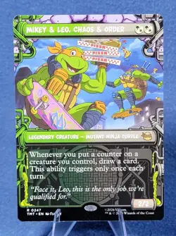 MTG Mikey & Leo, Chaos & Order Borderless 0200 TMNT TMT NM - Image 1