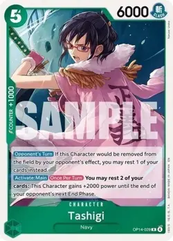 Tashigi Rare (R) OP14-029 The Azure Sea's Seven English Foil - Image 1