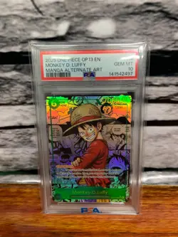 One Piece OP-13 118 Monkey D. Luffy Manga PSA 10 GEM MINT Carrying On His Will - Image 1