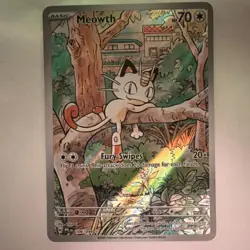 Pokemon Meowth Basic 70 HP Fury Swipes Holo PLB 106/094 TCG Card (Pack Fresh) - Image 1