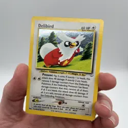 Delibird 5/64 Neo Revelation Pokemon Card Holo Rare Nice With 1 Crease - Image 1