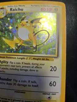 Pokemon TCG Base Set Raichu Holo Rare Card 14/102 Vintage MP Condition - Image 4