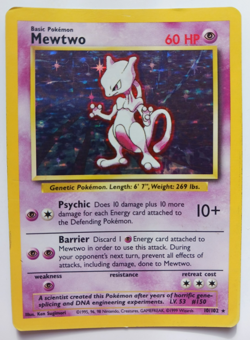 Mewtwo Pokemon Card Holo WOTC 10/102 Base Set Rare Vintage 1999 Original MP - Image 1