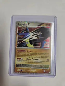 Pokemon TCG Lucario LV.X Holofoil Card Mysterious Treasures 122/123 LP / MP - Image 1
