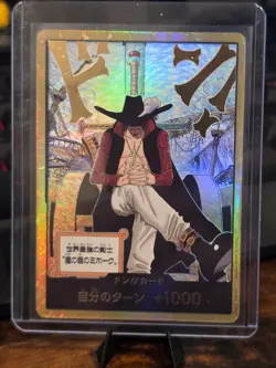 One Piece Card Gold Frame Dracule Mihawk DON!! Card OP14 THE AZURE SEA'S SEVEN - Image 1