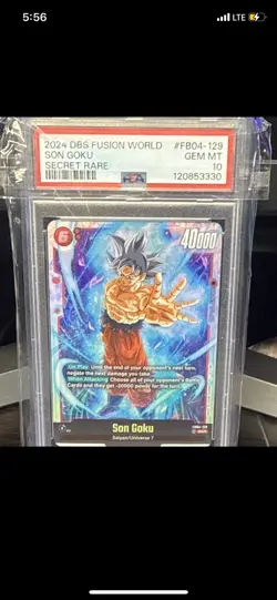 DBS Fusion World Son Goku FB04-129 Secret Rare Battle Card PSA 10 2024 - Image 1