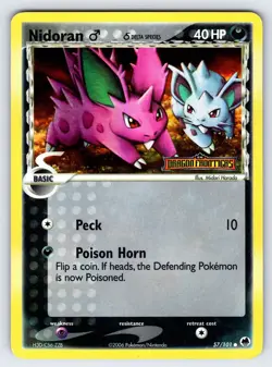 Nidoran 57/101 2006 EX Dragon Frontiers Pokemon Card TCG Reverse Holo Common Lp - Image 1