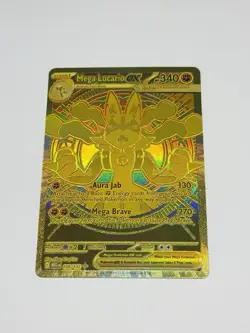 2025 Pokemon Card Mega Lucario ex 188/132 Gold Mega Hyper Rare Mega Evolution NM - Image 1
