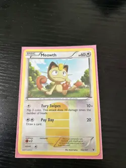 Pokemon TCG Meowth Holo Secret Rare Noble Victories Card 102/101 - Image 1