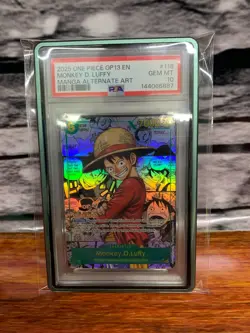 One Piece OP-13 118 Monkey D. Luffy Manga PSA 10 GEM MINT Carrying On His Will - Image 1