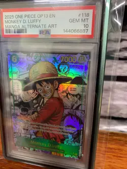 One Piece OP-13 118 Monkey D. Luffy Manga PSA 10 GEM MINT Carrying On His Will - Image 2