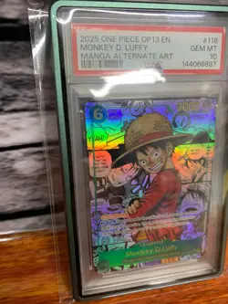One Piece OP-13 118 Monkey D. Luffy Manga PSA 10 GEM MINT Carrying On His Will - Image 3