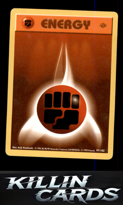 1st Edition Fighting Energy 097/102 Common Base Set (Shadowless) Pokemon Card MP - Image 1